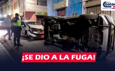 AREQUIPA: FUERTE CHOQUE SE REGISTRÓ EN EL CERCADO DE LA CIUDAD QUE DEJÓ A UNA PERSONA HERIDA