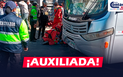 AREQUIPA: DOS BUSES DEL SIT PROTAGONIZAN FUERTE CHOQUE EN JOSÉ LUIS BUSTAMANTE Y RIVERO Y DEJAN A UNA MUJER HERIDA