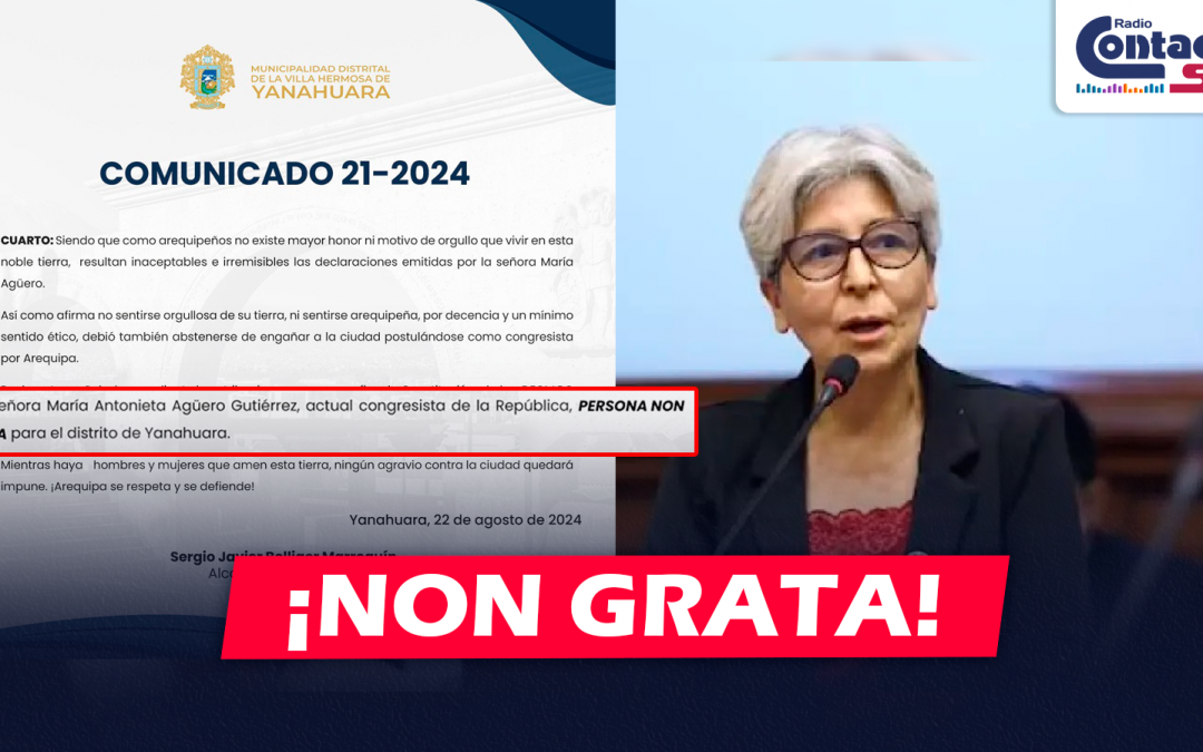 AREQUIPA: DECLARAN COMO PERSONA NON GRATA A LA CONGRESISTA MARÍA AGÜERO LUEGO DE CONTROVERSIALES DECLARACIONES