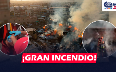 AREQUIPA: FUERTE INCENDIO SE REGISTRÓ EN AL AV. JESÚS DONDE DEJÓ UN BOMBERO HERIDO Y VARIOS CIVILES AFECTADOS