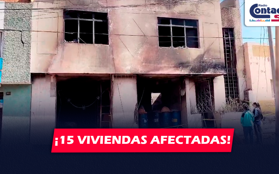 AREQUIPA: AL MENOS 15 VIVIENDAS Y 50 DAMNIFICADOS DEJÓ EL INCENDIÓ EN MIRAFLORES QUE UN ALMACÉN CLANDESTINO DE THINNER