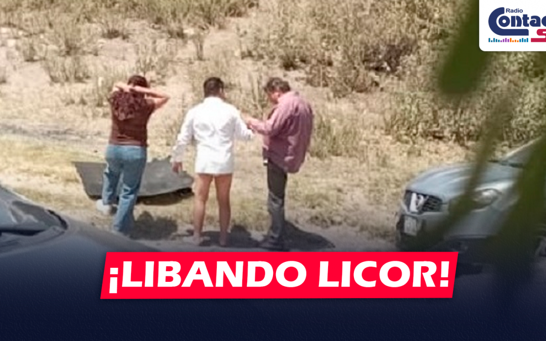 AREQUIPA: CAPTAN A TRABAJADORES DE LA GERESA LIBANDO LICOR EN LA ZONA DE YUMINA CON UNA CAMIONETA OFICIAL