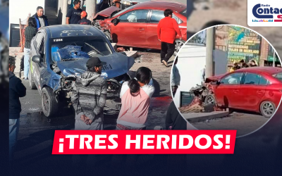 AREQUIPA: FUERTE CHOQUE SE REGISTRÓ EN CERRO COLORADO ENTRE DOS VEHÍCULOS Y DEJÓ A TRES PERSONAS HERIDAS ENTRE ELLAS UN ESCOLAR