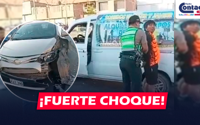 AREQUIPA: DETIENEN A VARÓN QUE CHOCÓ SU COMBI CONTRA UN AUTO EN CONO NORTE Y ESTARÍA EN PRESUNTO ESTADO DE EBRIEDAD