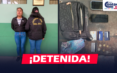 AREQUIPA: MUJER FUE DETENIDA POR AGENTES DEL GRUPO TERNA TRAS ROBAR EL CELULAR DE UN JOVEN