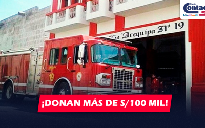 AREQUIPA: DONAN MÁS DE S/100 MIL A LA BENEMÉRITA CENTENARIA COMPAÑÍA DE BOMBEROS AREQUIPA N°19