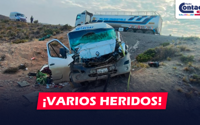 AREQUIPA: DOS MINIVANS IMPACTAN EN LA VÍA AREQUIPA – PUNO Y DEJA VARIOS HERIDOS