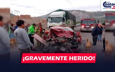 NACIONAL: UNA PERSONA QUEDA GRAVEMENTE HERIDA TRAS IMPACTAR SU VEHÍCULO CONTRA UN CAMIÓN EN HUAYLLAPAMPA