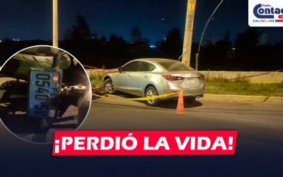 AREQUIPA: MOTOCICLISTA PIERDE LA VIDA LUEGO DE HABER SIDO ARRASTRADO TRAS CHOCAR CON UN AUTO EN CAYMA