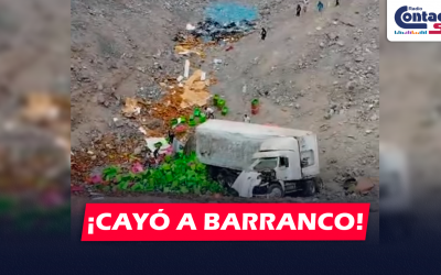 AREQUIPA: CÁMARA FRIGORÍFICA CAYÓ A BARRANCO EN LA VÍA COSTANERA ENTRE CAMANÁ E ISLAY