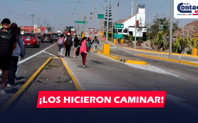 AREQUIPA: PASAJEROS DENUNCIAN QUE MINIVANS LOS HICIERON DESCENDER Y CAMINAR DESDE EL CRUCE DE CERRO VERDE PARA EVITAR OPERATIVO