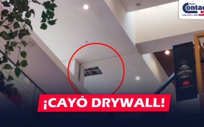 AREQUIPA: BLOQUE DE DRYWALL CAE AL INTERIOR DEL CENTRO COMERCIAL MALL PORONGOCHE EN PAUCARPATA