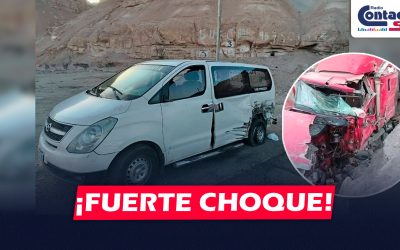 AREQUIPA: CAMIÓN IMPACTA CONTRA MINIVAN EN EL TÚNEL DE VITOR Y TERMINA CHOCADO CONTRA CERRO