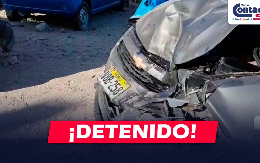 AREQUIPA: DETIENEN A VARÓN QUE HABRÍA IMPACTADO SU VEHÍCULO CONTRA OTRO Y SE ENCONTRABA EN APARENTE ESTADO DE EBRIEDAD