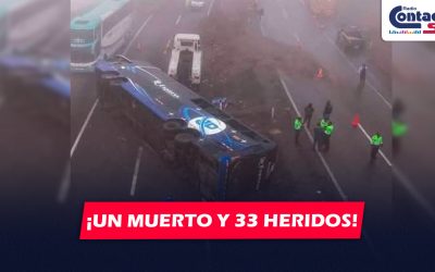 NACIONAL: FUERTE ACCIDENTE DEJA UNA PERSONA SIN VIDA Y 33 HERIDOS EN LA VARIANTE DE PASAMAYO