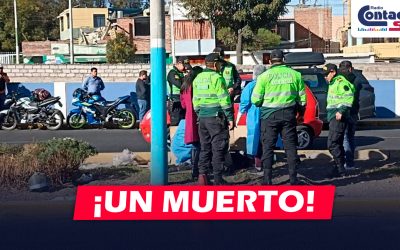 AREQUIPA: FUERTE CHOQUE DE UNA MOTO EN LA AV. LOS INCAS DEJA DOS PERSONAS HERIDAS
