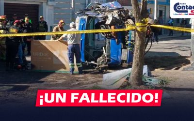AREQUIPA: FUERTE CHOQUE DEJA A UNA PERSONA FALLECIDA Y MÁS DE 15 PERSONAS HERIDAS EN JOSÉ LUIS BUSTAMANTE Y RIVERO