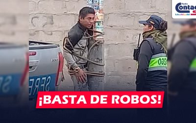 AREQUIPA: POBLADORES DE SECOCHA CAPTURAN A PRESUNTO DELINCUENTE Y LO AMARRAN A POSTE
