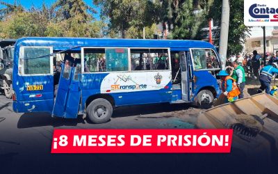 AREQUIPA: DICTAN 8 MESES DE PRISIÓN PREVENTIVA CONTRA CONDUCTOR DE BUS DEL SIT QUE TERMINÓ VOLCADO EN BUSTAMANTE Y RIVERO