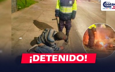 AREQUIPA: DETIENEN A VARÓN LUEGO DE QUEMAR CONTENEDOR DE BASURA EN JOSÉ LUIS BUSTAMANTE Y RIVERO