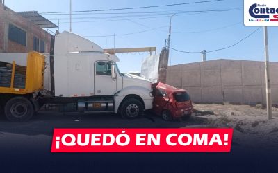 AREQUIPA: MECÁNICA QUEDA EN COMA TRAS SER APLASTADO POR CAMIÓN QUE ESTABA MAL ESTACIONADO EN CERRO COLORADO