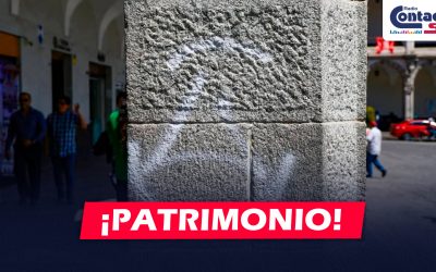 AREQUIPA: PINTAS ENCONTRADAS EN EL PILAR DEL PORTAL DE FLORES SERÍA RESTAURADA POR ESTUDIANTES DE LA ESCUELA TALLER AREQUIPA