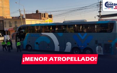AREQUIPA: MENOR ES ATROPELLADO POR BUS EN LA VÍA AREQUIPA – YURA Y QUEDA GRAVEMENTE HERIDO