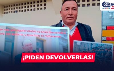 NACIONAL: DIRIGENTES DE PUNO RECHAZAN MOTOS DONADAS POR «PORKY» Y EXIGEN SU DEVOLUCIÓN