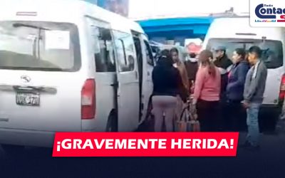 AREQUIPA: COMERCIANTE GRAVEMENTE HERIDA TRAS SER ATROPELLADA POR COMBI INFORMAL EN EL AVELINO CÁCERES