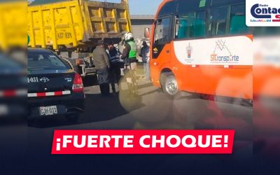 AREQUIPA: BUS DE TRANSPORTE PÚBLICO CHOCA CONTRA VOLQUETE EN ALTO SELVA ALEGRE Y GENERA GRAN CONGESTIÓN