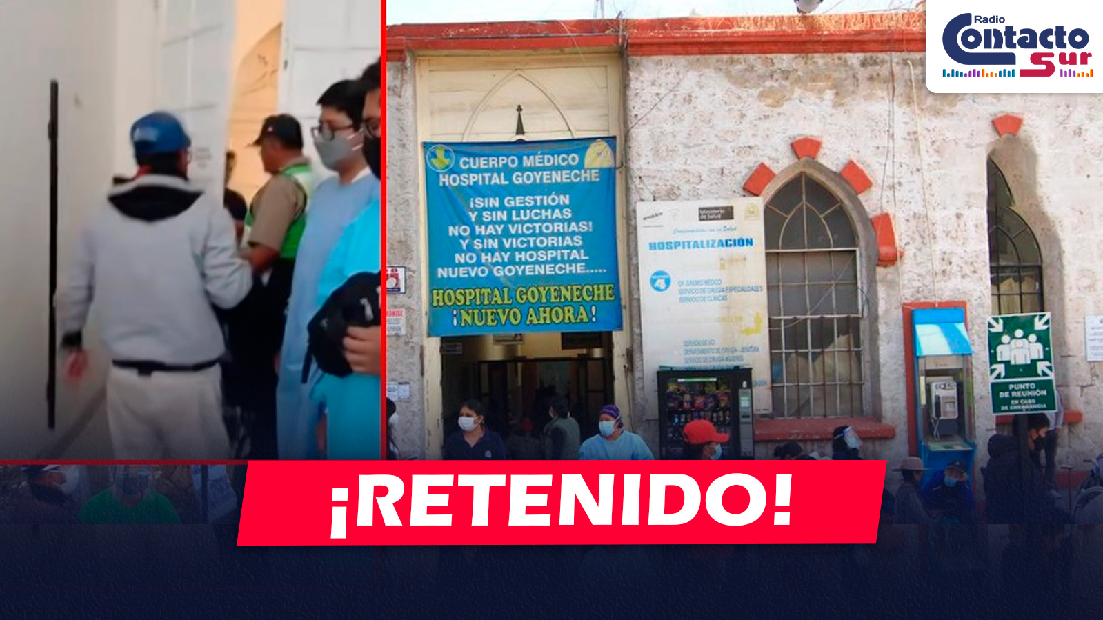 AREQUIPA: HOMBRE INGRESA SIN AUTORIZACIÓN AL ÁREA RESTRINGIDA DEL HOSPITAL GOYENECHE Y ES RETENIDO POR ENFERMERAS
