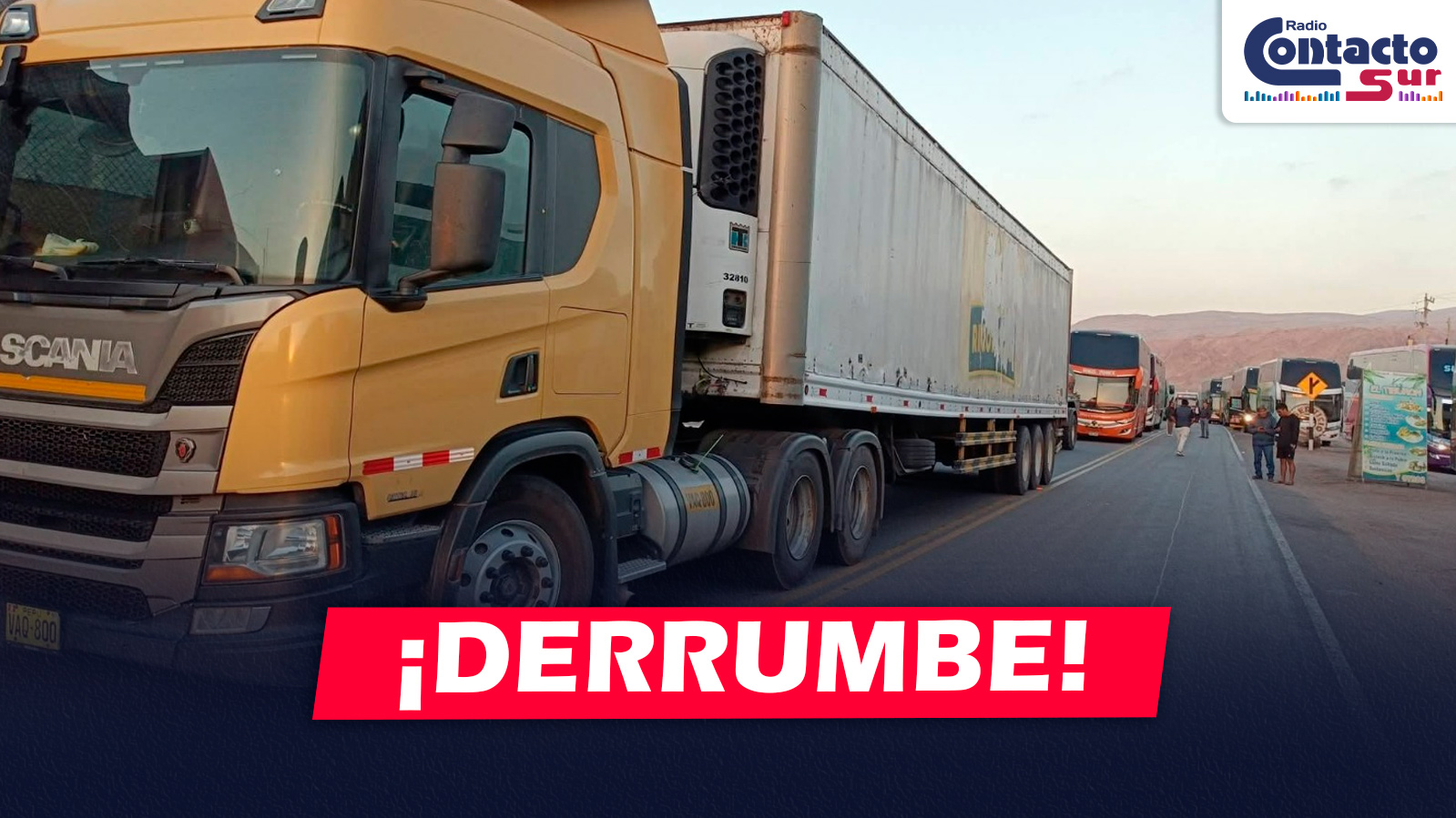 AREQUIPA: DERRUMBE EN ATICO MANTIENE BLOQUEADA LA PANAMERICANA SUR DESDE AYER