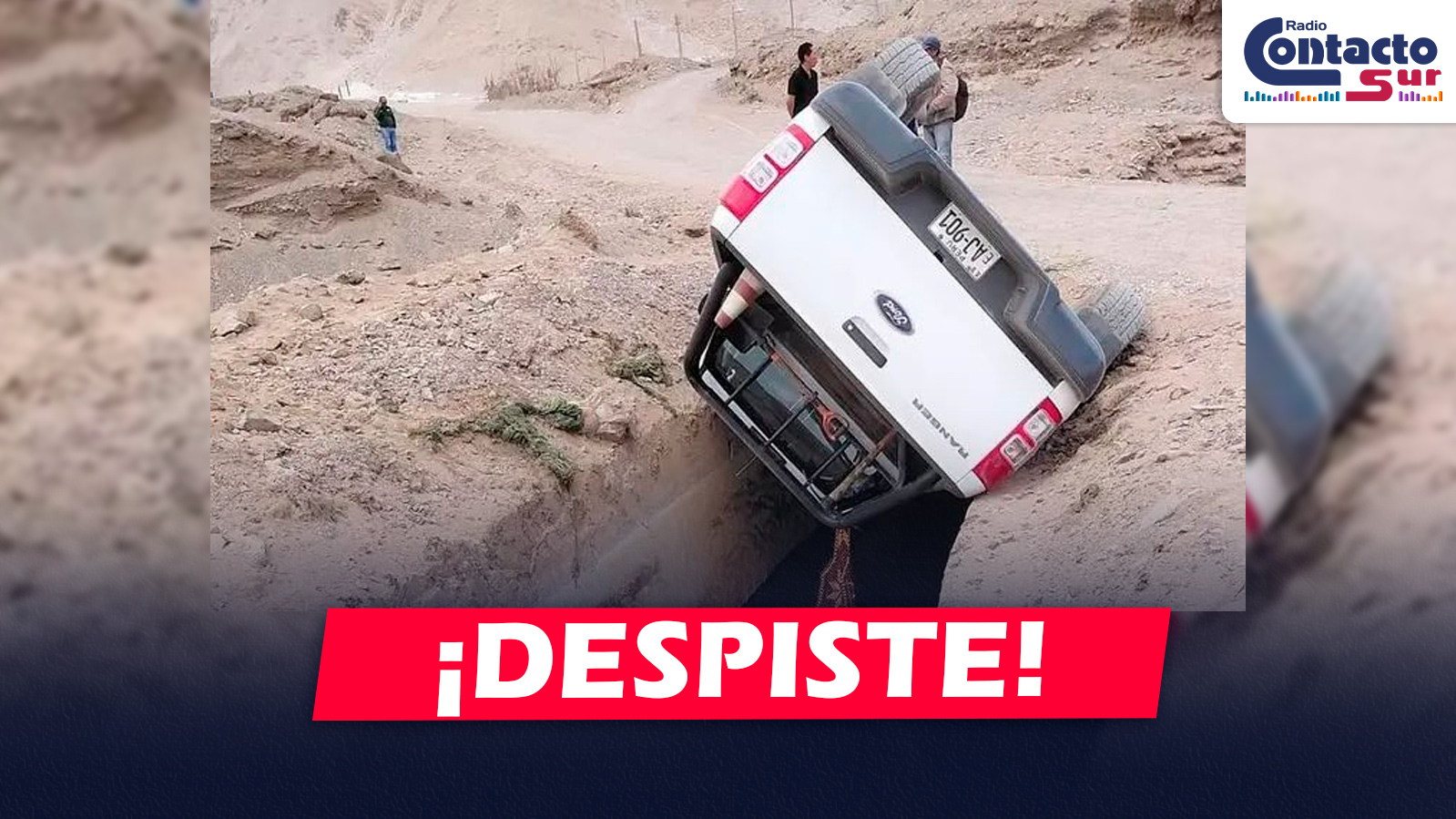 AREQUIPA: Camioneta de la ANA se despista cerca del canal Ensenada–Mejía–Mollendo sin dejar heridos