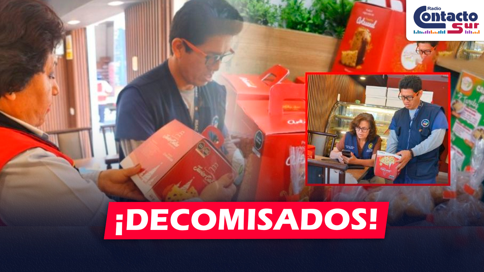 AREQUIPA: DECOMISAN PANETONES SIN REGISTRO SANITARIO EN PANADERÍAS DE BUSTAMANTE Y RIVERO DURANTE OPERATIVO NAVIDEÑO