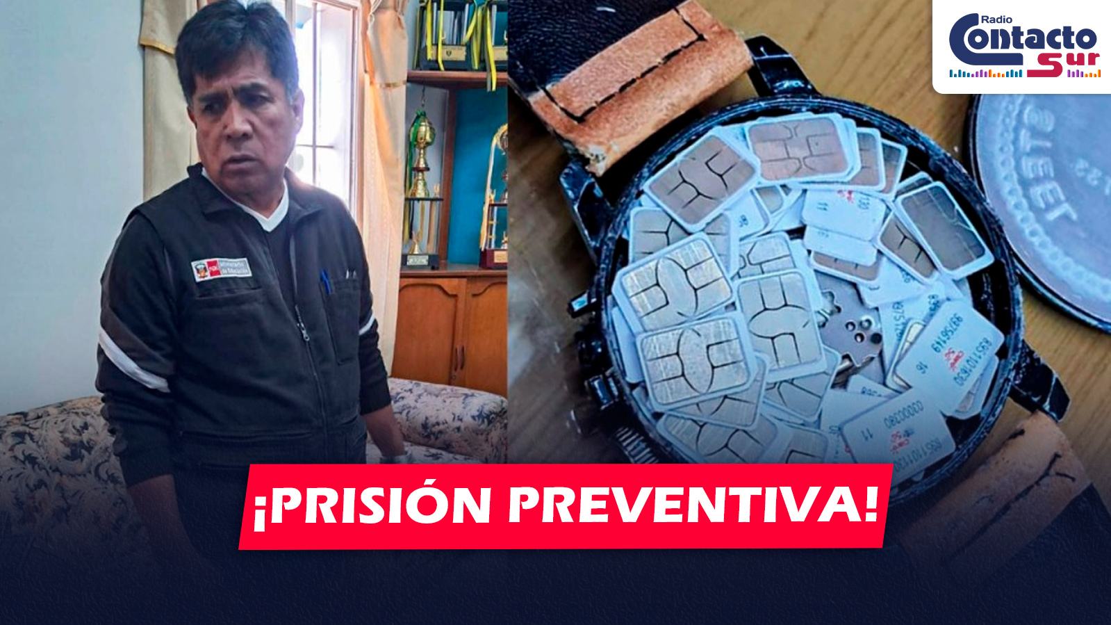 AREQUIPA: TRABAJADOR DEL INPE IRÁ A PRISIÓN PREVENTIVA POR INTENTAR INGRESAR 50 CHIPS OCULTOS EN UN RELOJ AL PENAL DE SOCABAYA
