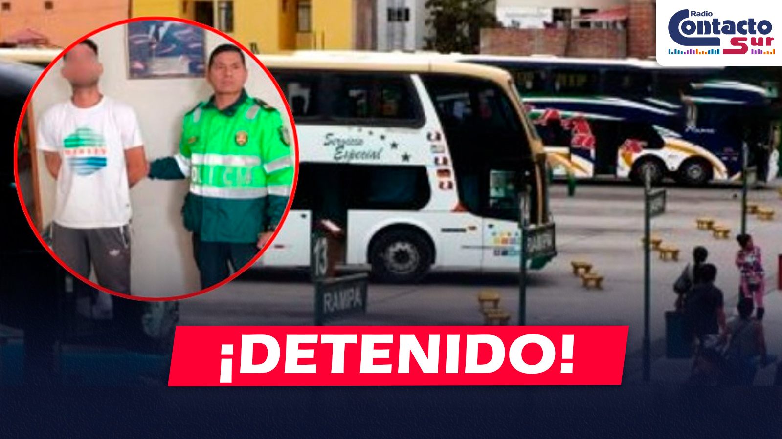 AREQUIPA: DETIENEN A EXTRANJERO POR ROBO DE CELULAR A ADULTA MAYOR EN BUS INTERPROVINCIAL RUMBO
