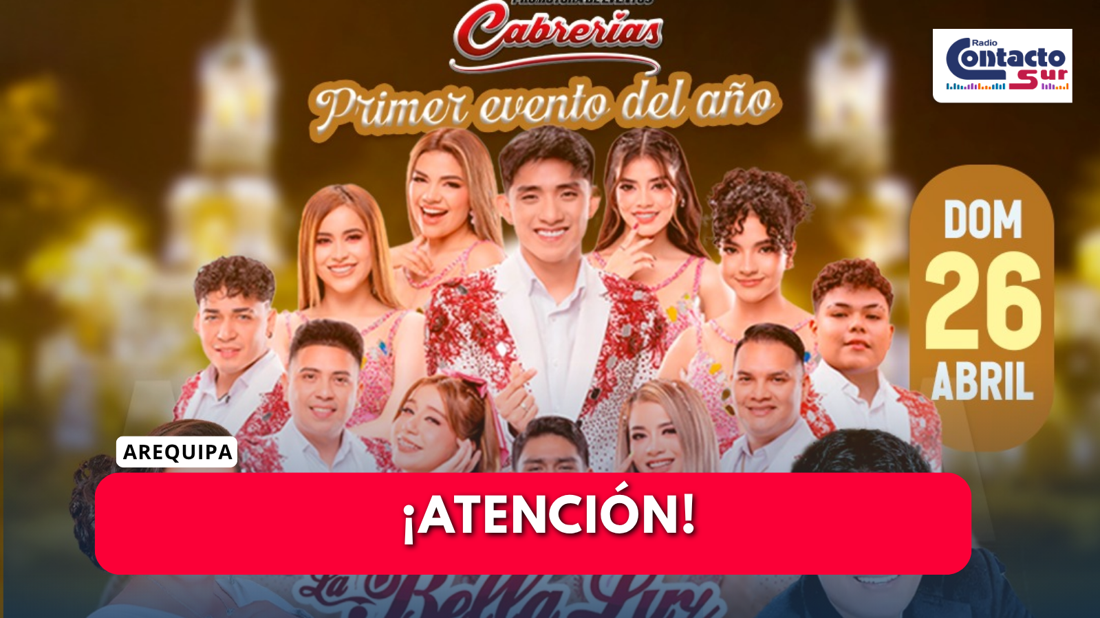 AREQUIPA SE PREPARA PARA EL PRIMER GRAN EVENTO MUSICAL DEL 2026 CON DESTACADAS ORQUESTAS Y ARTISTAS NACIONALES