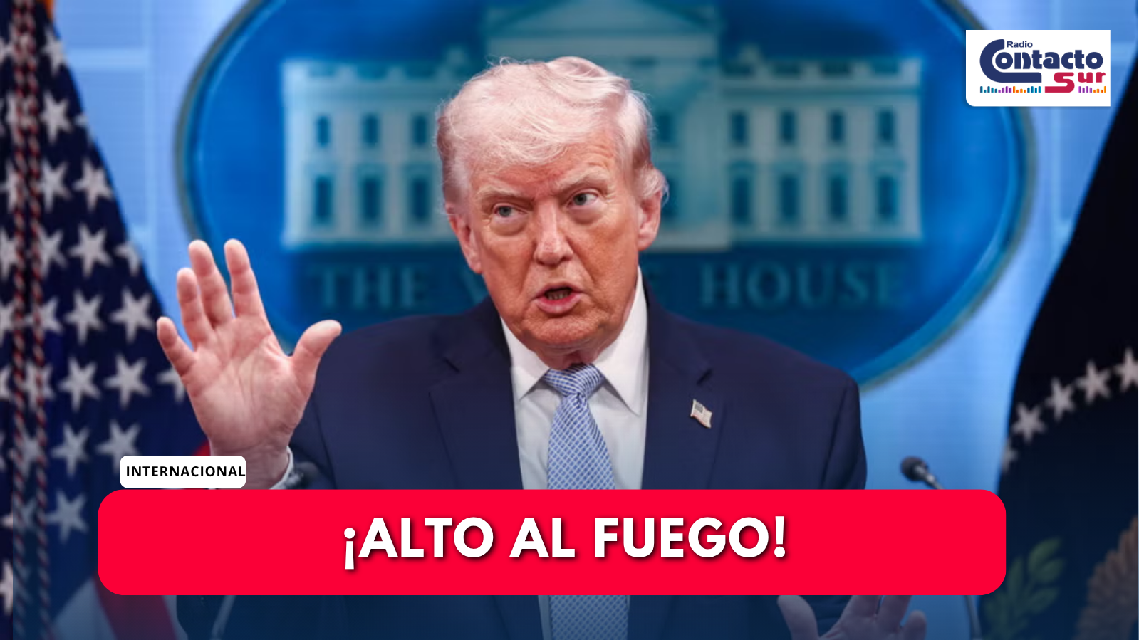 TRUMP ANUNCIA TREGUA DE DOS SEMANAS CON IRÁN Y SUSPENDE ATAQUES TRAS MEDIACIÓN INTERNACIONAL