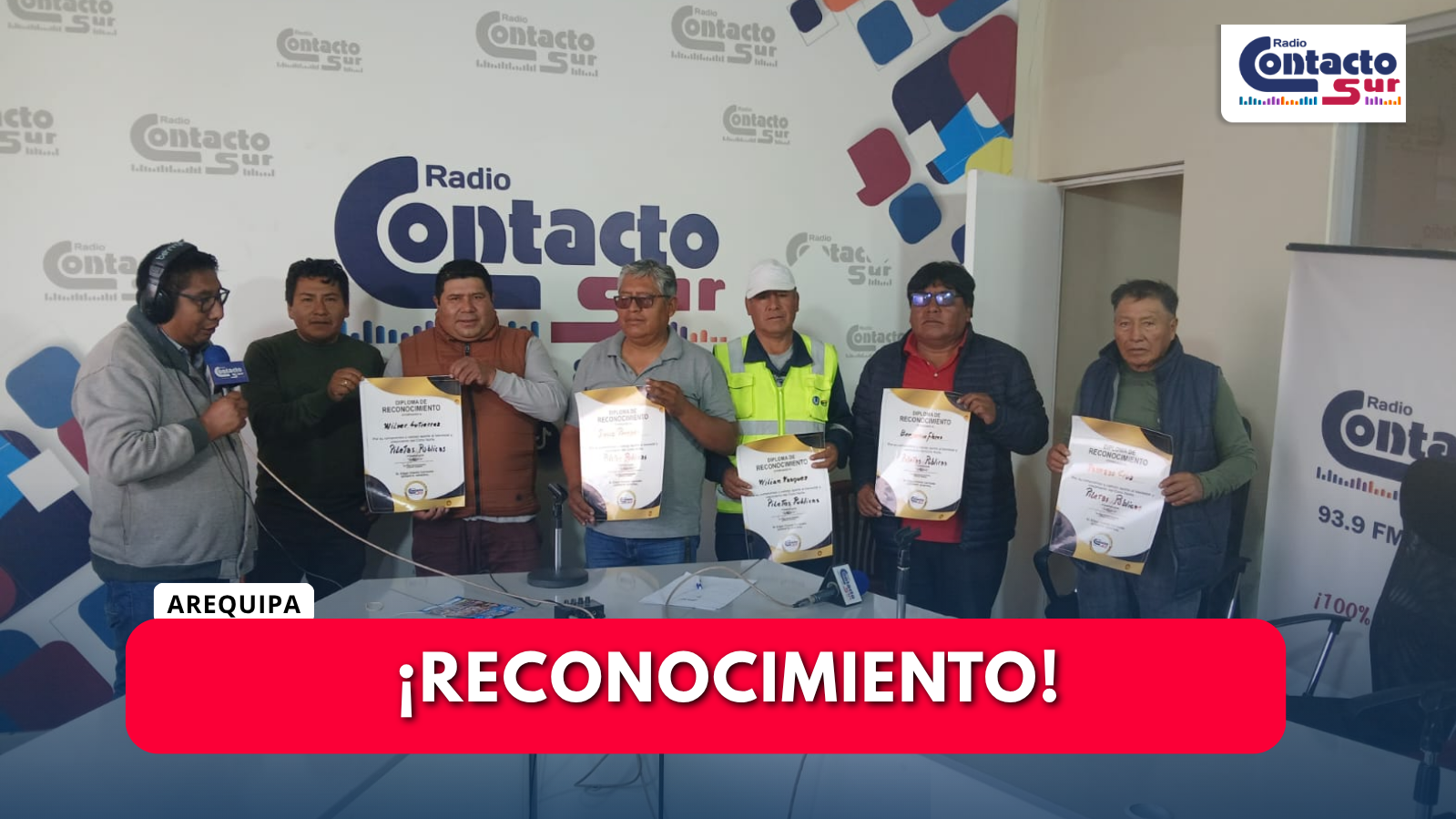 RADIO CONTACTO SUR RECONOCE A DIRIGENTES POR IMPULSAR PROYECTO DE PILETAS EN LA AUTOPISTA AREQUIPA–LA JOYA