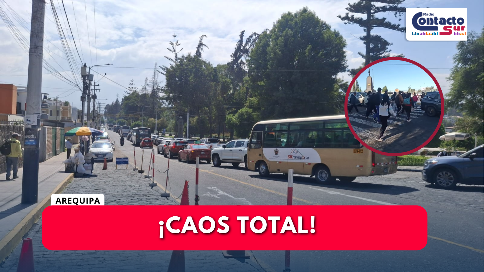 TRÁFICO COLAPSA LA AV. EJÉRCITO Y PASAJEROS OPTAN POR CAMINAR ANTE CAOS VEHICULAR