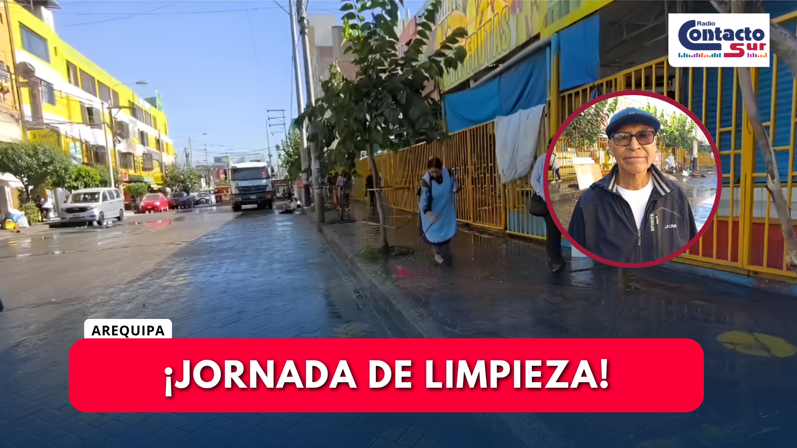 MIRAFLORES: REALIZAN LIMPIEZA GENERAL EN LA FERIA EL ALTIPLANO