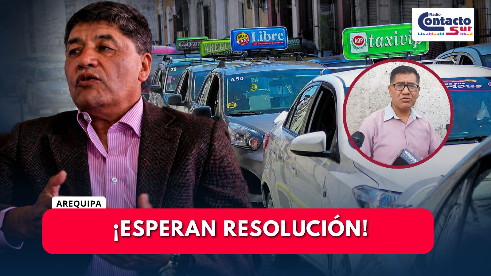 TAXISTAS ADVIERTEN PARALIZACIÓN DE PROYECTOS POR DEMORA EN VACANCIA DEL ALCALDE DE AREQUIPA