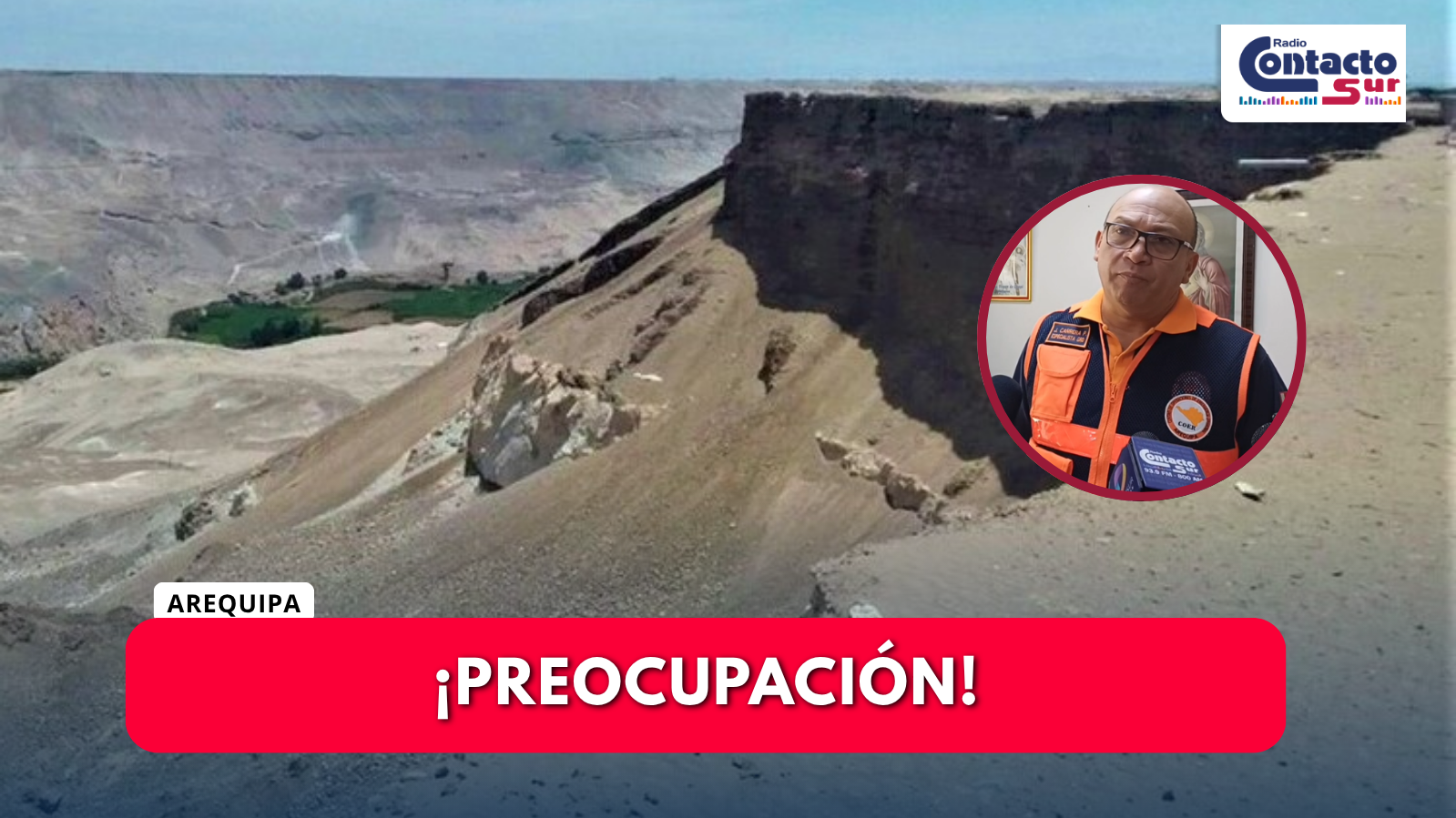 DESLIZAMIENTOS EN ALTO SIGUAS PONEN EN RIESGO LA PANAMERICANA SUR Y DAÑAN CULTIVOS