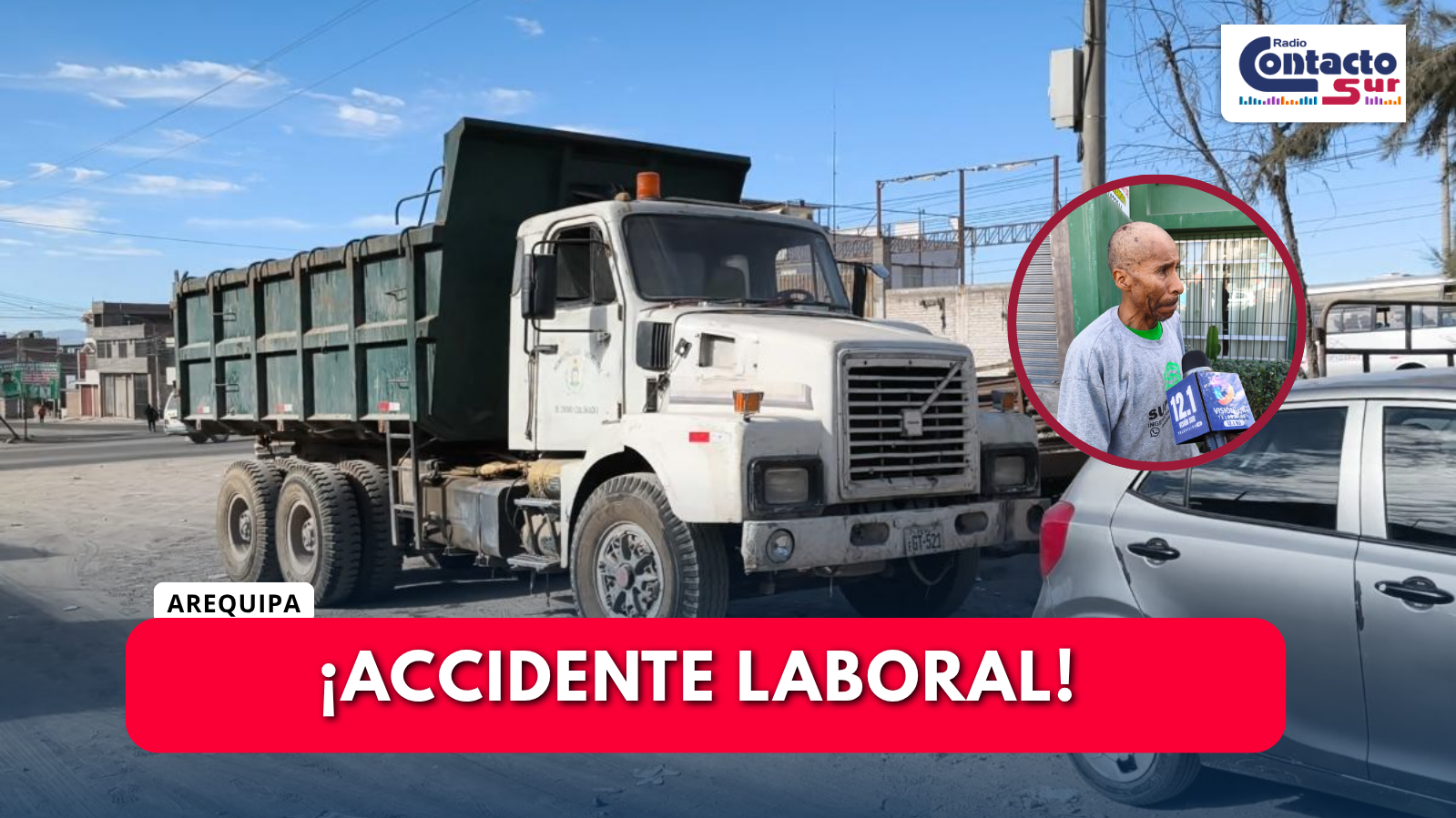 TRABAJADOR DE LIMPIEZA PÚBLICA SUFRE CAÍDA DE CAMIÓN EN MOVIMIENTO EN CERRO COLORADO