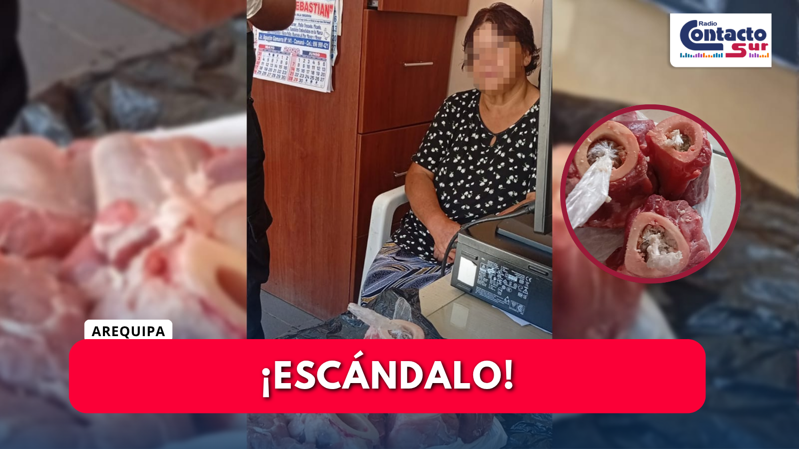 MADRE DE REO INTENTÓ INGRESAR MARIHUANA OCULTA EN HUESOS DE CARNE AL PENAL DE CAMANÁ