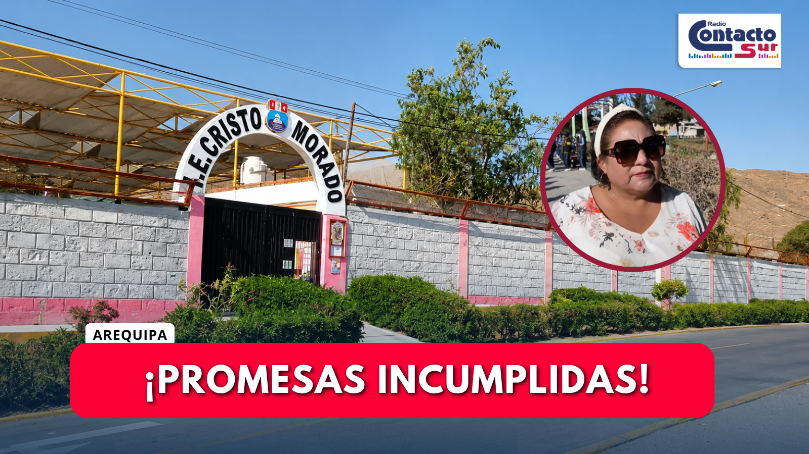 VECINOS DE CIUDAD MUNICIPAL EXIGEN RECONSTRUCCIÓN DEL COLEGIO CRISTO MORADO 