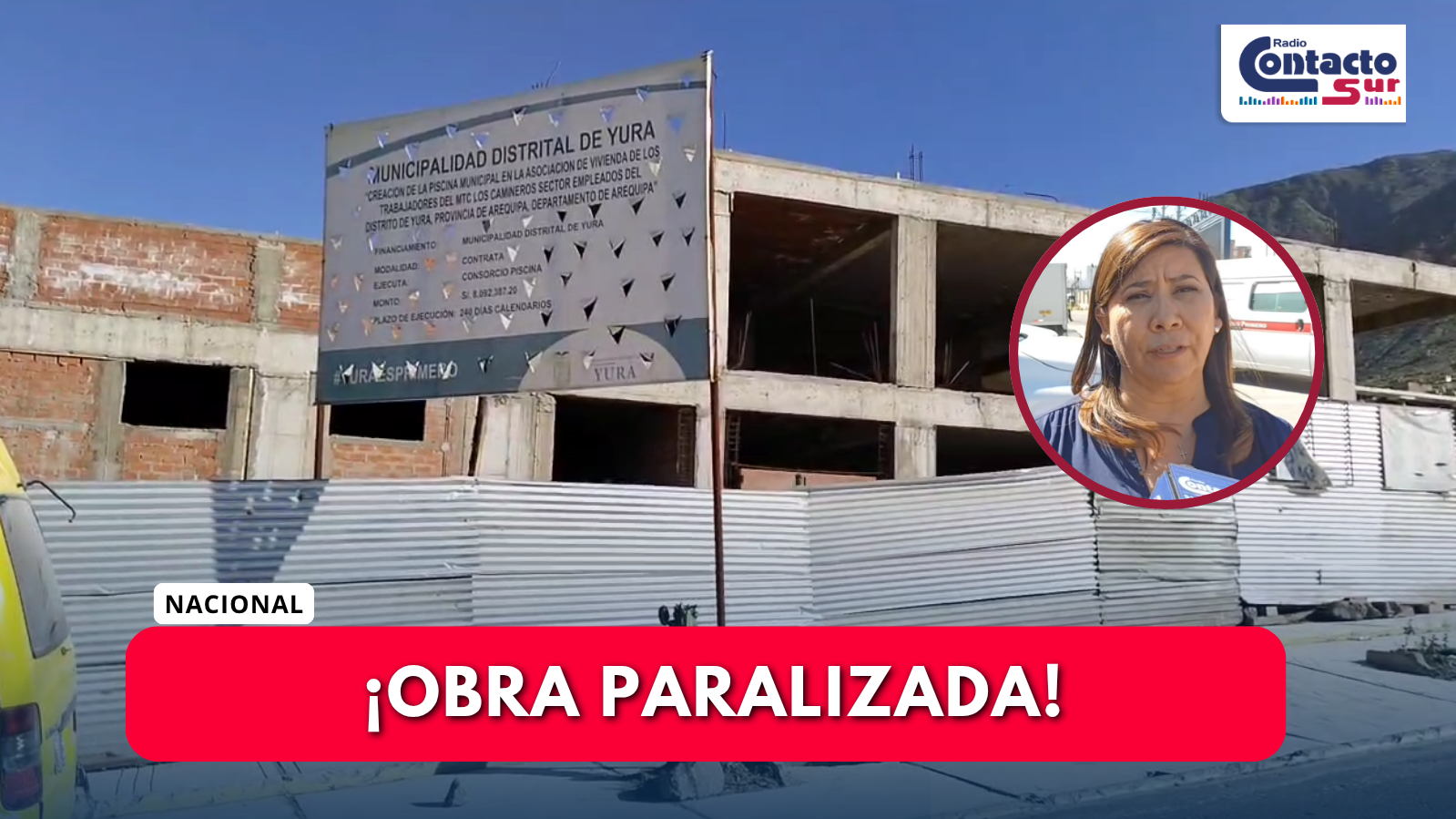 ALCALDESA DE YURA NIEGA RESPONSABILIDAD SOBRE RETRASO EN OBRA DE LA PISCINA MUNICIPAL 