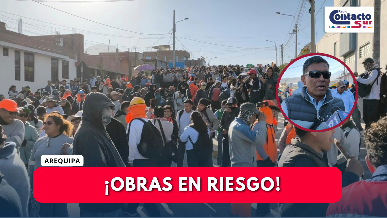 PARO DE CONSTRUCCIÓN CIVIL PONE EN RIESGO EL AVANCE DE MÁS DE 70 OBRAS EN AREQUIPA